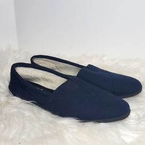 🐞Soda Blue Fabric Fleece Lined Slip-in’s Size 8.5